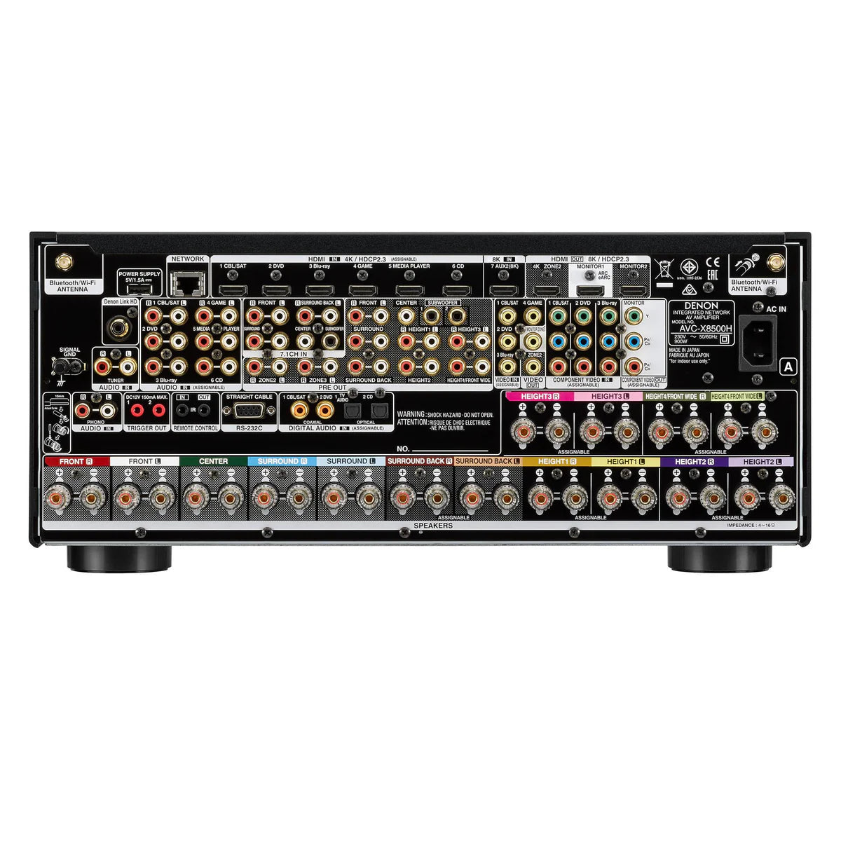 Rear view of Denon AVC-X8500HA