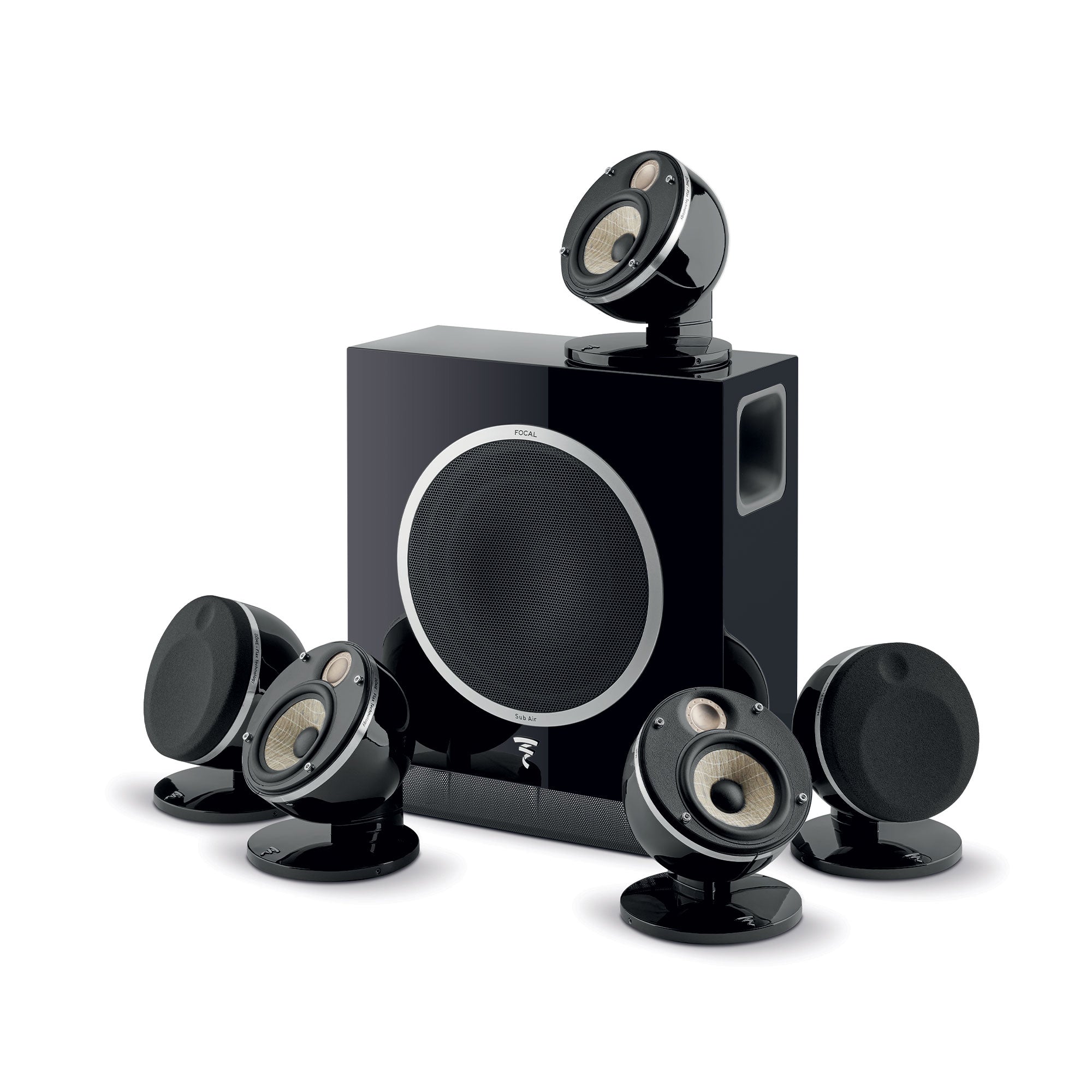 Front view of Focal Dôme Flax Pack 5.1 Black