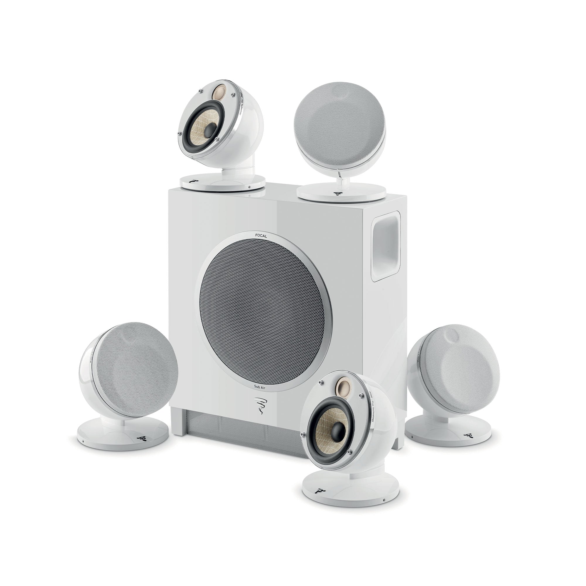 Front view of Focal Dôme Flax Pack 5.1 White