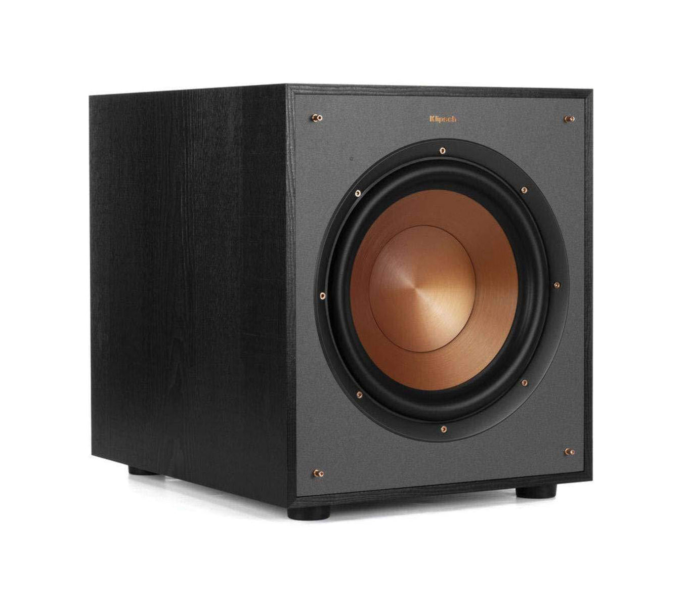 Sideangled view of Klipsch R-100sw