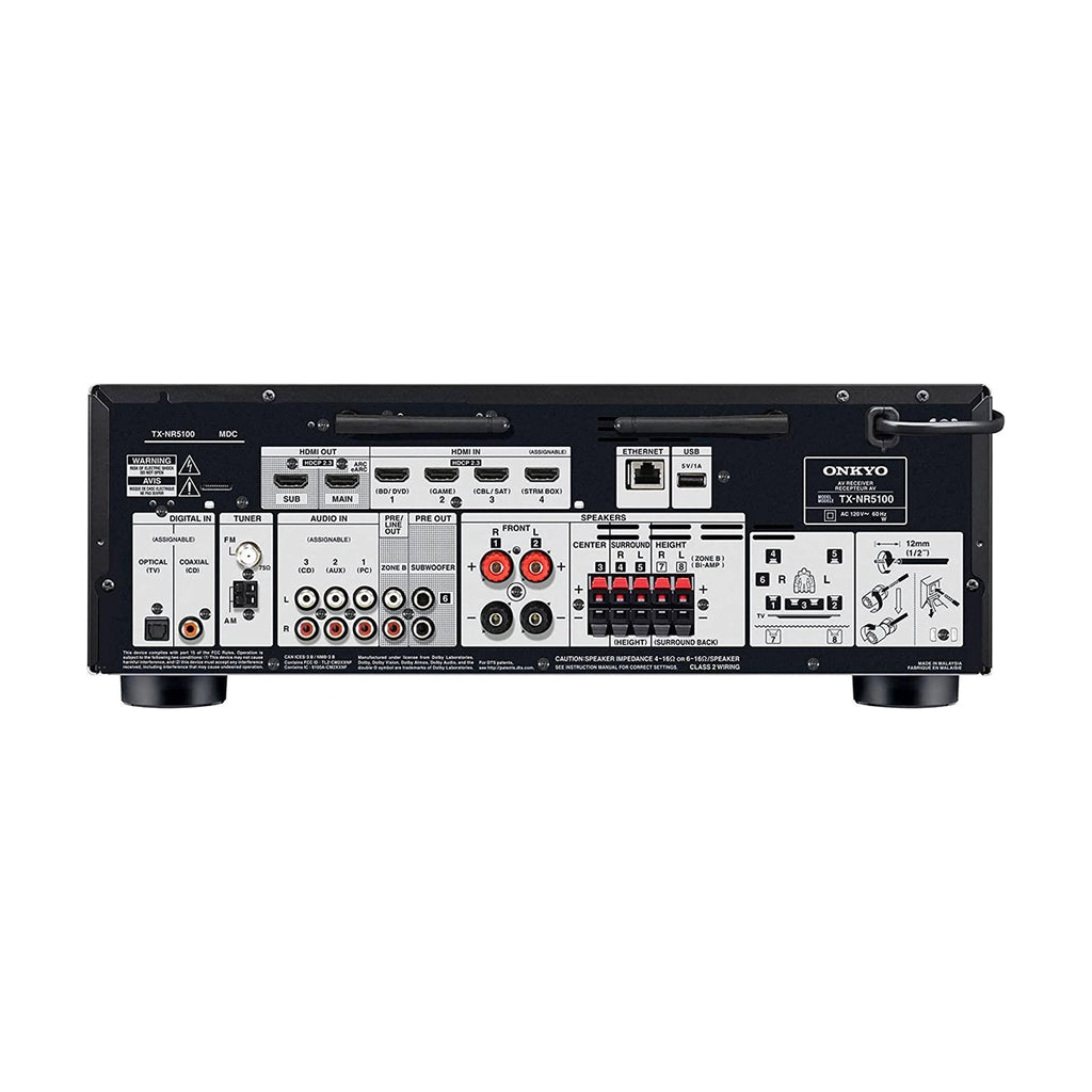 Rear view of Onkyo tx-nr-5100