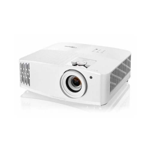 Front right angled view design of Optoma uhd35+ Projector